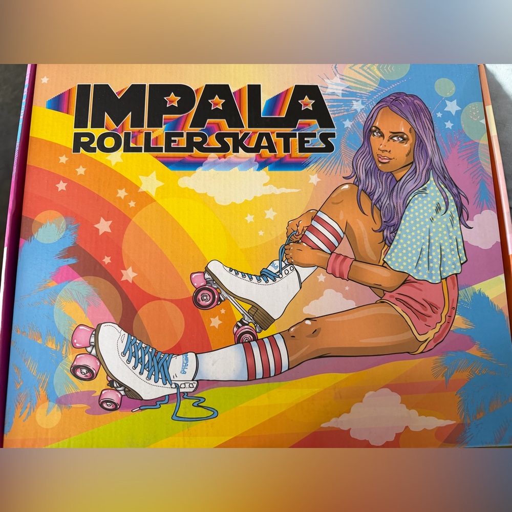 Impala Aqua Roller Skates with Pink Accents